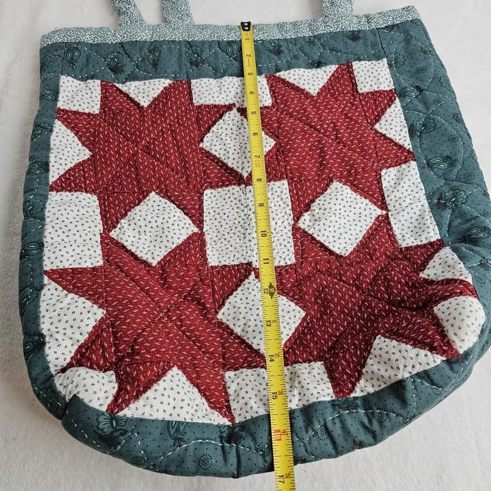 Handmade Quilted Patchwork Tote Bag Cotton Grocery Shopping Reusable